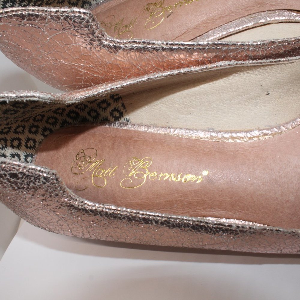 Matt Bernson Womens 10M Izabel Gold Flats Hidden Wedge Nubuck Leather Slip On - Picture 10 of 13